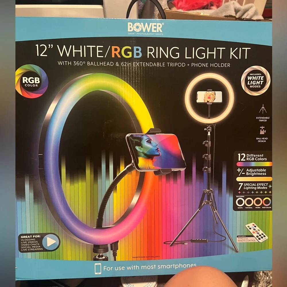 12 inch ring light with tripod